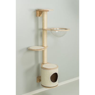 Image showing  54.3 in. Mateo Modern Wall-Mounted Cat Tree with Bubble Hammock