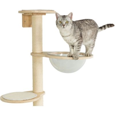 Image showing  54.3 in. Mateo Modern Wall-Mounted Cat Tree with Bubble Hammock