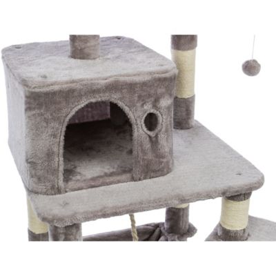 Image showing  56.3 in. Eduardo Cat Tree with Hammock, Condo, Cat Toys and Rope