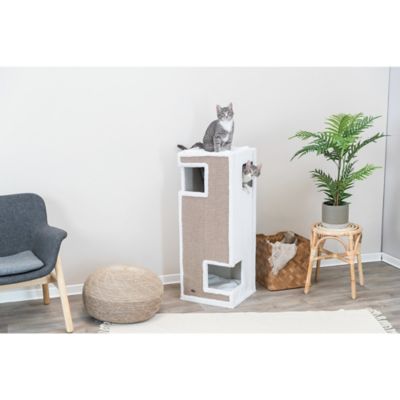 Image showing  39.4 in. 3-Story Gerardo Cat Tree with Scratching Surface and Removable Cushions