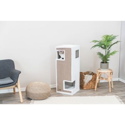 Image showing  39.4 in. 3-Story Gerardo Cat Tree with Scratching Surface and Removable Cushions