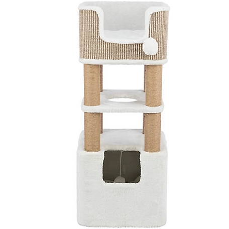 TRIXIE 39.8 in. Lucano Cat Tree with Condo, Scratching Posts, Removable Cushions and 2 Dangling Cat Toys