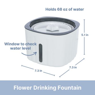 Image showing  84.5 oz. Flower Automatic Thermoplastic Pet Drinking Fountain