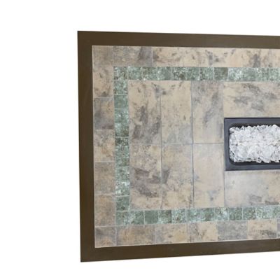 Image showing  60 in. x 31.5 in. AZ Patio Heaters Rectangular Bar Height Tile Top Propane Gas Fire Pit with Wind Screen