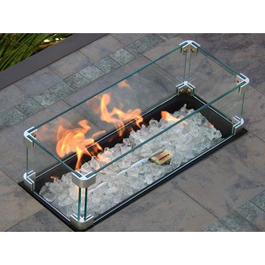 Image showing 9 th Hiland 60 in. x 31.5 in. AZ Patio Heaters Rectangular Bar Height Tile Top Propane Gas Fire Pit with Wind Screen
