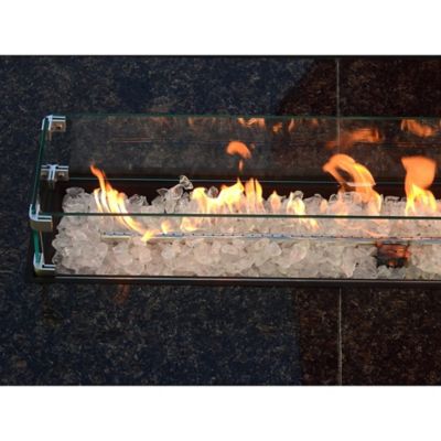 Image showing  60 in. x 31.5 in. AZ Patio Heaters Rectangular Bar Height Granite Top Propane Gas Fire Pit with Wind Screen
