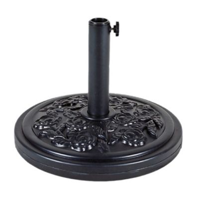 Image showing  10 ft. Octagonal AZ Patio Heaters Solar Market Umbrella with LED Lights in Red with Base
