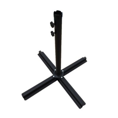 Image showing  AZ Patio Heaters Offset Cantilever Umbrella with LED Lights in Tan with Cantilever Umbrella Base Set(4pc), CTC-UMB-T