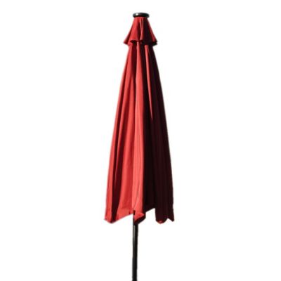 Image showing  118.2 in. AZ Patio Heaters Solar Market Umbrella with LED Lights in Red