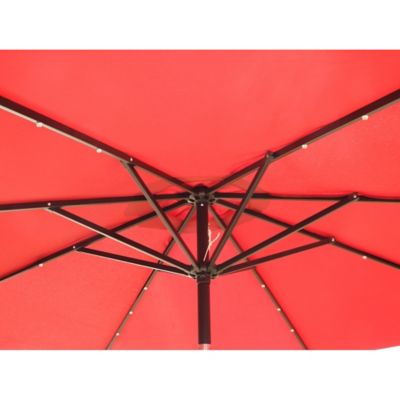 Image showing  118.2 in. AZ Patio Heaters Solar Market Umbrella with LED Lights in Red