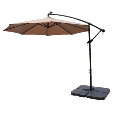 AZ Patio Heaters Offset Cantilever Umbrella in Tan with LED Lights - Hiland CT-UMB-T