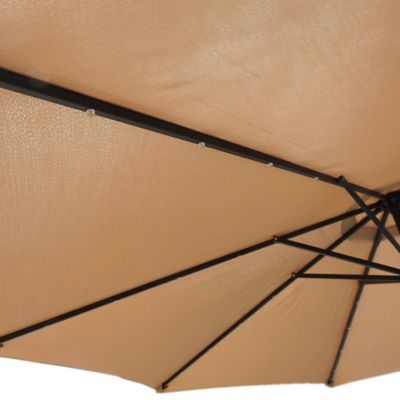 Image showing  10 ft. Octagonal AZ Patio Heaters LED Offset Cantilever Umbrella with Crank, Tan