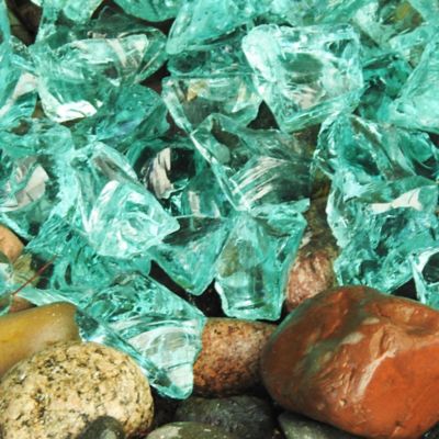 Image showing 5 th Hiland AZ Patio Heaters 20 lb. 30-50mm Landscape Recycled Glass in Aqua