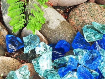 Image showing 5 th Hiland AZ Patio Heaters 20 lb. 30-50mm Landscape Recycled Glass in Bahama Blend