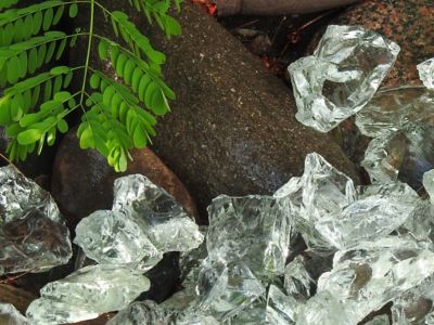 Image showing 5 th Hiland AZ Patio Heaters 30-50mm Landscape Recycled Glass in Ice, LR30-GLASS-ICE