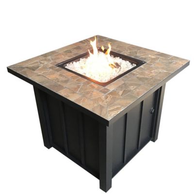 Hiland AZ Patio Heaters Square Tile Top Fire Pit, AFP-STT