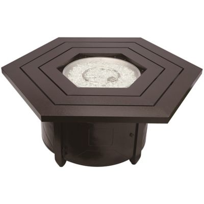 Hiland AZ Patio Heaters Hammered Bronze Hexagon Fire Pit, F-HEX-FPT