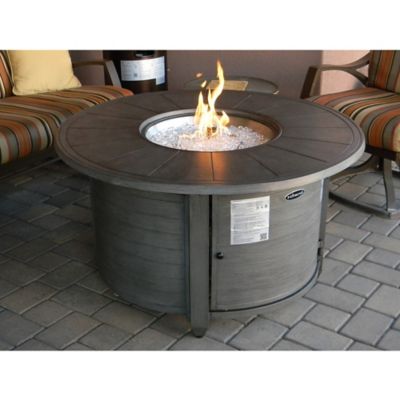 Image showing  AZ Patio Heaters Cast Aluminum Round Fire Pit in Brushed Wood Finish, FS-2017-FPT