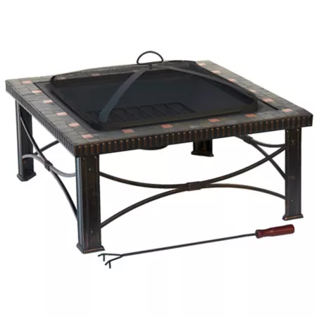 Hiland AZ Patio Heaters 30" Slate Tile Fire Pit FT-51161B Fire Pits