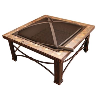 Image showing  AZ Patio Heaters 30 in. Slate Tile Wood-Burning Fire Pit