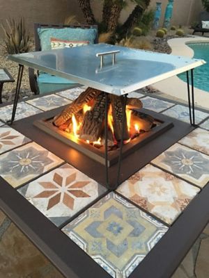 Image showing  Heat Warden Fire Pit Heat Deflector in Stainless Steel