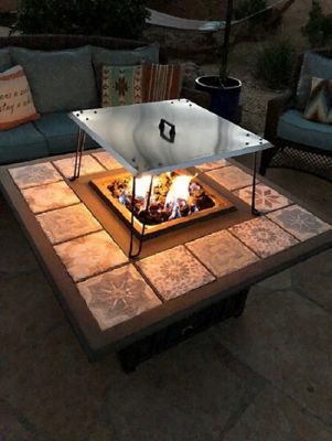 Image showing  Heat Warden Fire Pit Heat Deflector in Stainless Steel