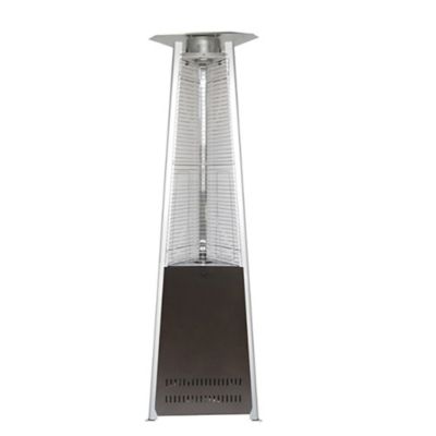 Hiland AZ Compact Glass-Tube Propane Patio Heater, 42,000 BTU, Hammered Bronze