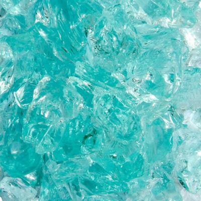 Image showing  AZ Patio Heaters 20 lb. Recycled Fire Pit Fire Glass in Aqua, RGLASS-2-AQ