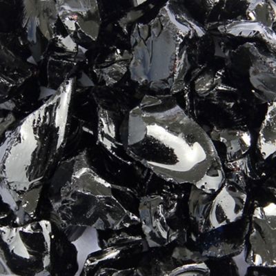 Image showing  AZ Patio Heaters 20 lb. Recycled Fire Pit Fire Glass in Black, RGLASS-2-BLK