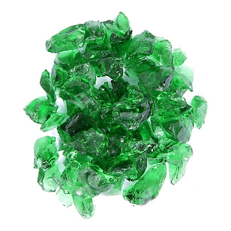 Hiland AZ Patio Heaters 20 lb. Recycled Fire Pit Fire Glass in Green, RGLASS-2-GRN