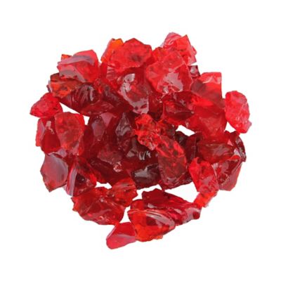 Hiland AZ Patio Heaters 20 lb. Recycled Fire Pit Fire Glass in Red, RGLASS-2-RED