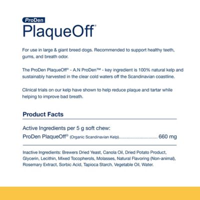 Image showing 6 th ProDen PlaqueOff Soft Dental Dog Chews for Large and Giant Breed Dogs, 45 ct.