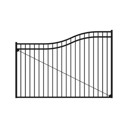 Fortress Building Products Versai 4.5' x 8' Steel Fence with Arched Front Door Wing 713540849 Driveway Gates