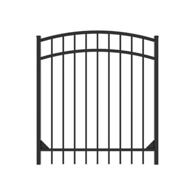 Fortress Building Products Athens 4 ft. x 4 ft. Aluminum Flat Top Design Fence Arched Walk Gate, 413480446M