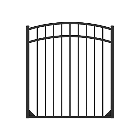 Fortress Building Products Athens 4 ft. x 4 ft. Aluminum Fence Arched Walk Gate, 413480447M