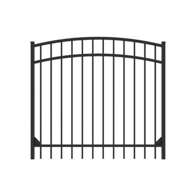 Fortress Building Products 4 ft. x 5 ft. Athens Aluminum Flat Top Design Fence Arched Walk Gate