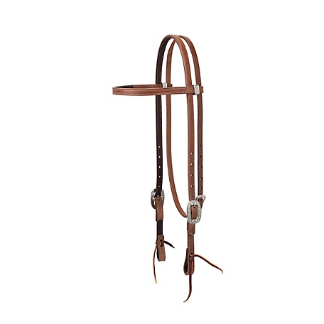Synergy Latigo Leather Lined Headstall with Floral Designer Hardware, 10016-10-00-02