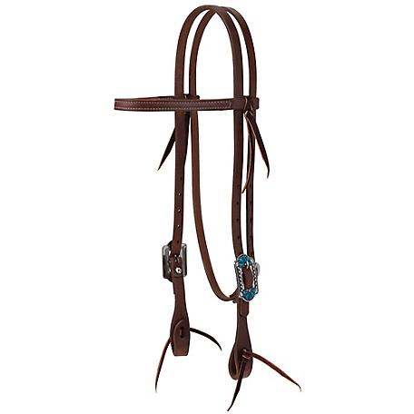 Weaver Leather Protack Headstall with Designer Hardware, Browband