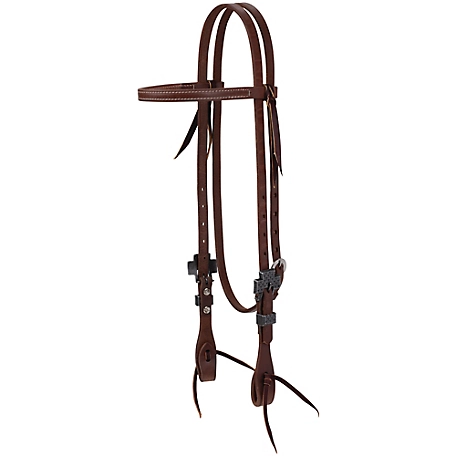 Weaver Leather Protack Headstall with Designer Hardware, Browband