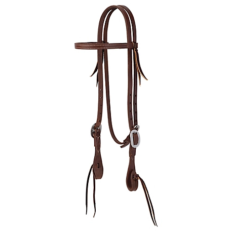 Weaver Leather Protack Oiled Pineapple Knot Headstall, Browband