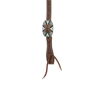 Image showing  Working Tack Browband Headstall, Rope Edge Hardware, Golden Chestnut