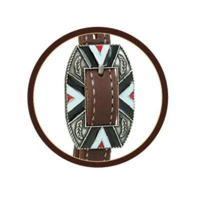 Image showing  Working Tack Browband Headstall, Rope Edge Hardware, Golden Chestnut