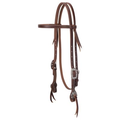 Weaver Leather Working Tack Straight Browband Headstall with Floral Hardware