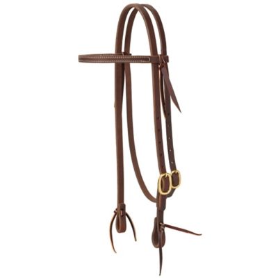 Weaver Equine Working Tack Straight Browband Brass Single Buckle Headstall