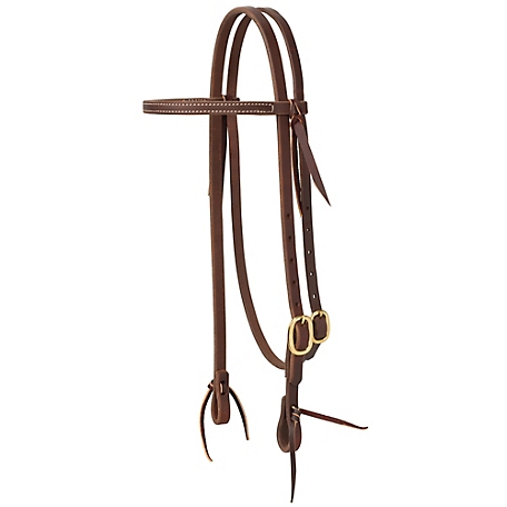 Weaver Leather Working Tack Straight Browband Brass Single Buckle Headstall