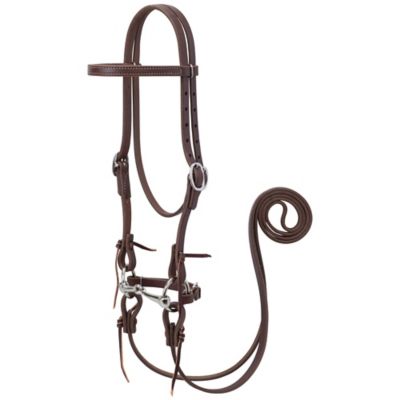 Weaver Leather Working Tack Leather Pony Bridle, 4-1/4 in. Snaffle Mouth Bit