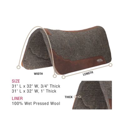 Image showing  Premium Contoured 100% Wool Felt Saddle Pad