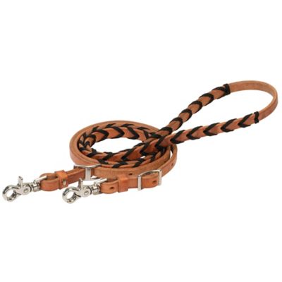 Weaver Equine Laced Barrel Rein with Polyester Shoe Lacing, 5/8 in. x 8 ft.