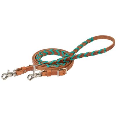 Weaver Leather Laced Barrel Rein with Polyester Shoe Lacing, 5/8 in. x 8 ft.