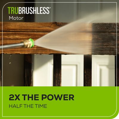 Image showing  3,000 PSI 2.0 GPM 60V Cold Water Cordless Electric Pressure Washer with (2) 5.0Ah Batteries and Charger